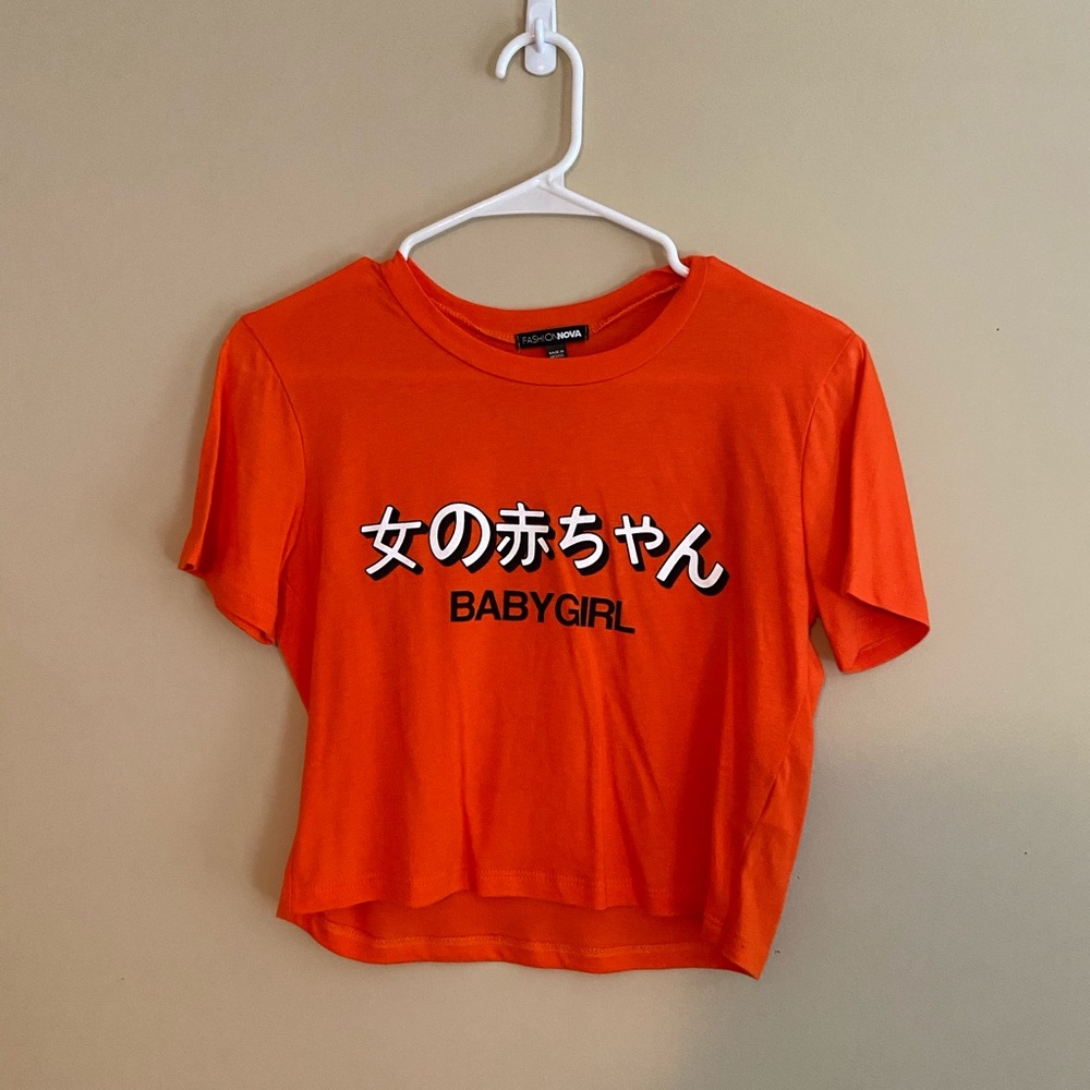 Orange short sleeve shirt